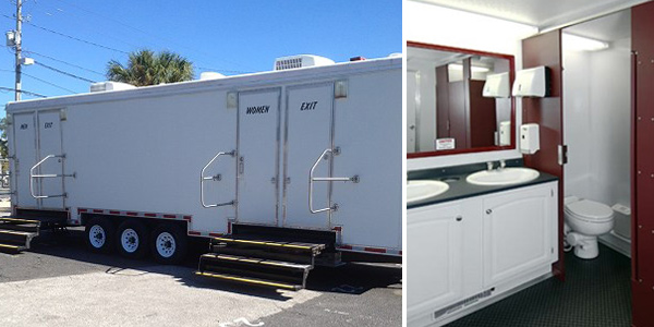Fancy Mobile Bathroom Trailer Rentals For Weddings, Fairs, Festivals, Concerts, Corporate Events, Military Exercises, City/Town Government, State & Federal Government Functions as well as FEMA Disaster Relief